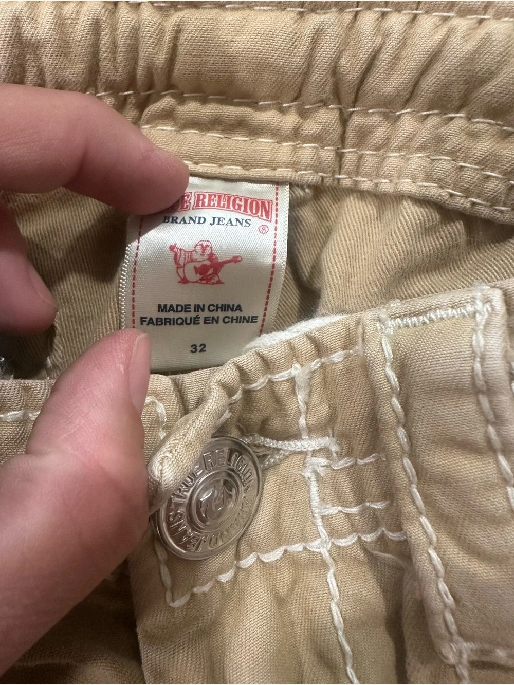 True religion Men's Khaki Cargo Shorts